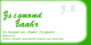 zsigmond baahr business card